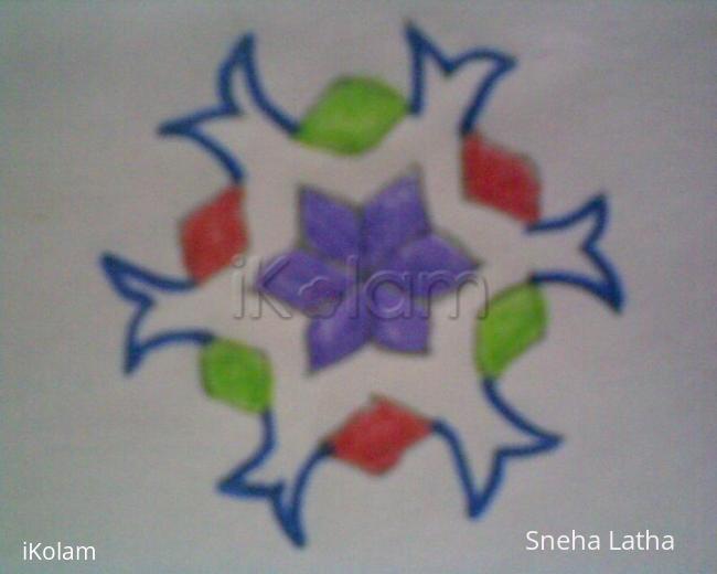 Rangoli: purple flower