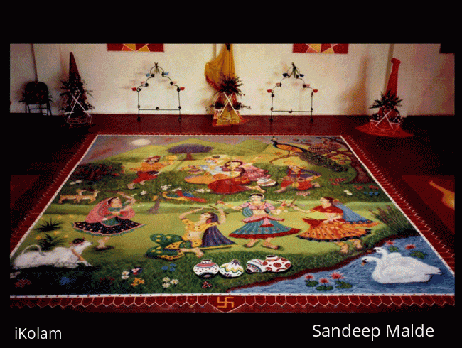 Rangoli:  Shree Krishna's Raas