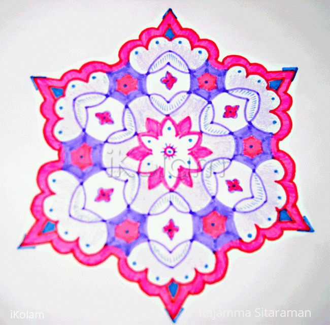 Rangoli: Magenta Kolam