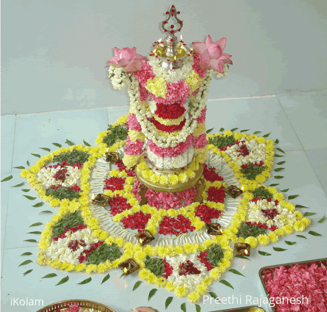 Rangoli: Rangoli done with flowers