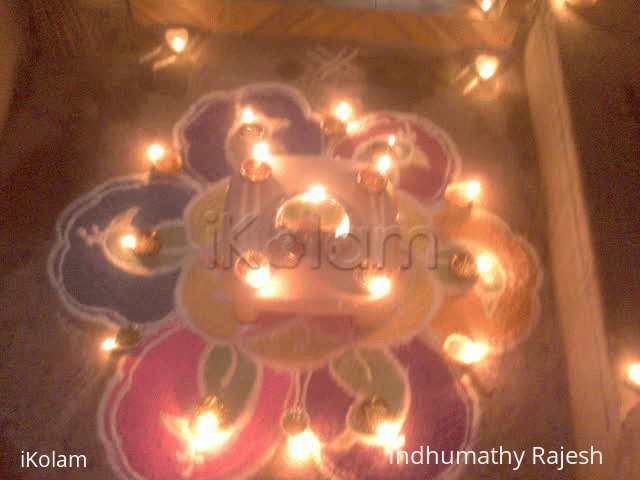 Rangoli: Rangoli with lamps