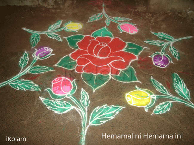 Rangoli: Rose Kolam