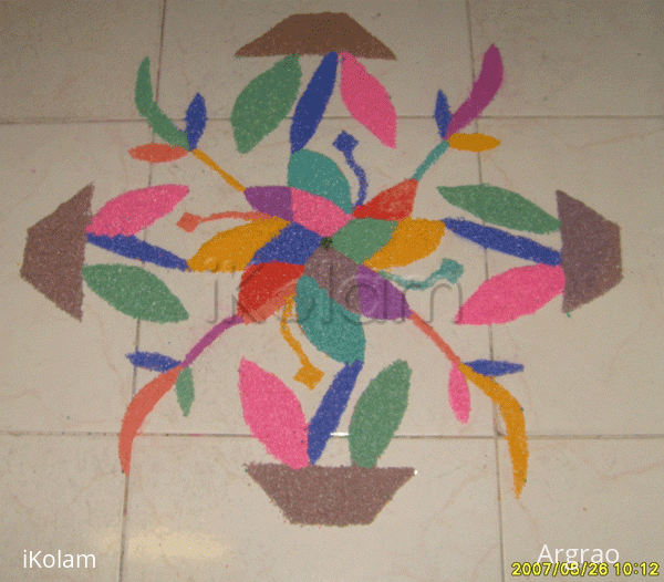 Rangoli: Flower pot rangoli