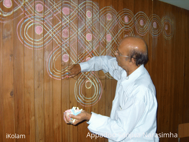 Rangoli: Kolam using pieces of chalk