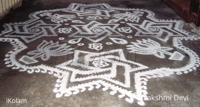 Rangoli: Stars and lotuses