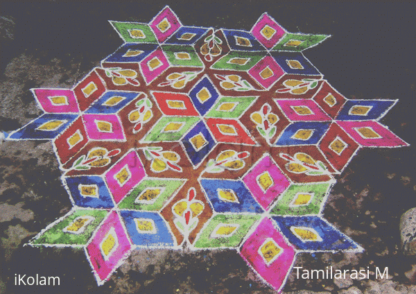 Rangoli: Stars and blossoms