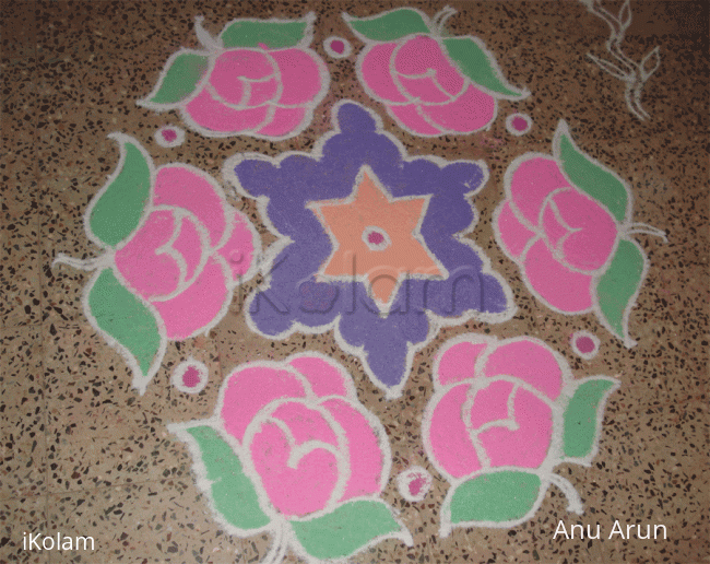 Rangoli: Rose kolam