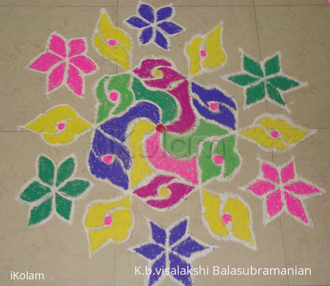 Rangoli: Kolam - bittergourd