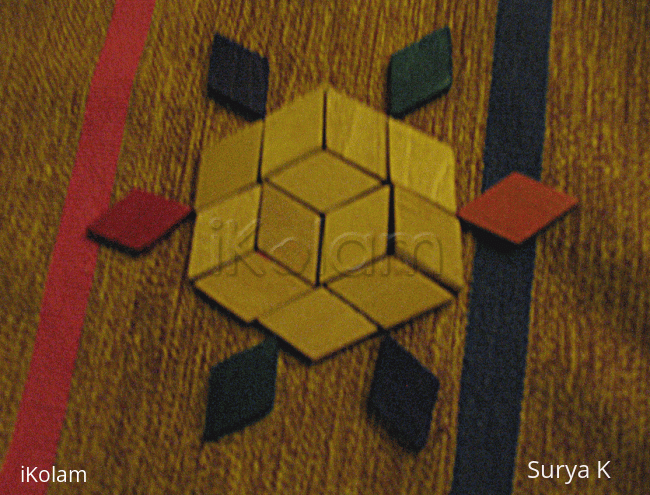 Rangoli: Pattern using blocks