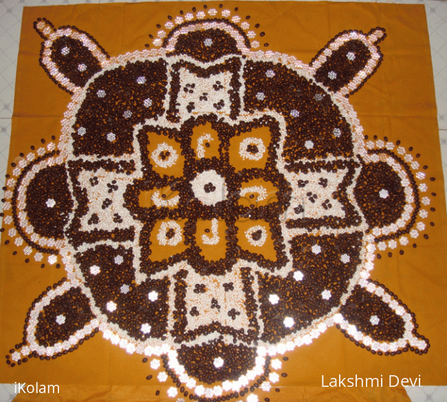 Rangoli: Rangoli using coffee seeds