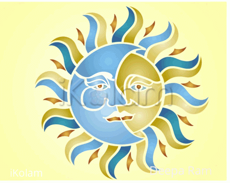 Rangoli: Sun moon design