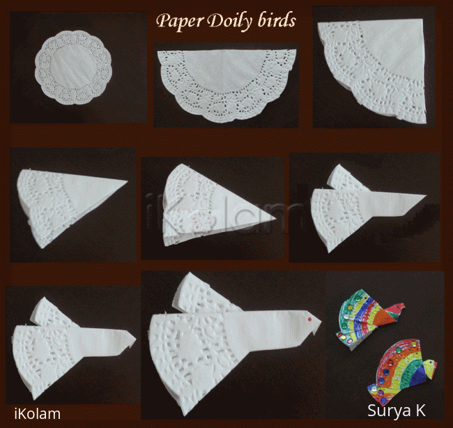 Rangoli: Paper doily birds