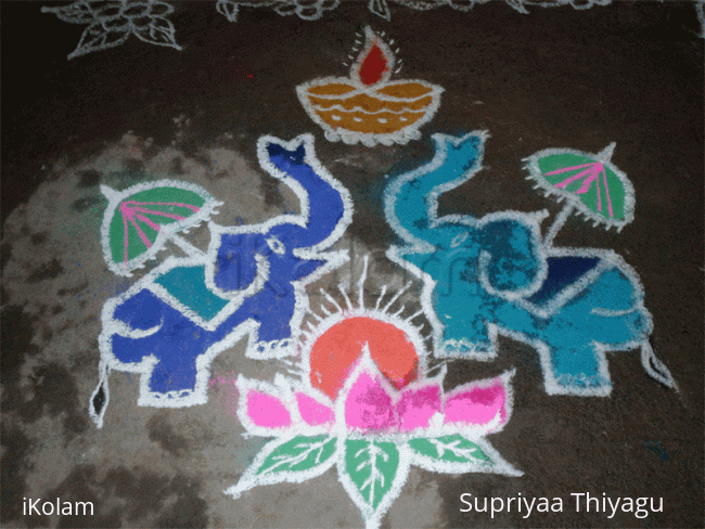 Rangoli: Elephants welcome Ugadi!