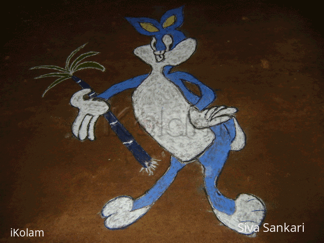 Rangoli: Rabbit With Sugarcane