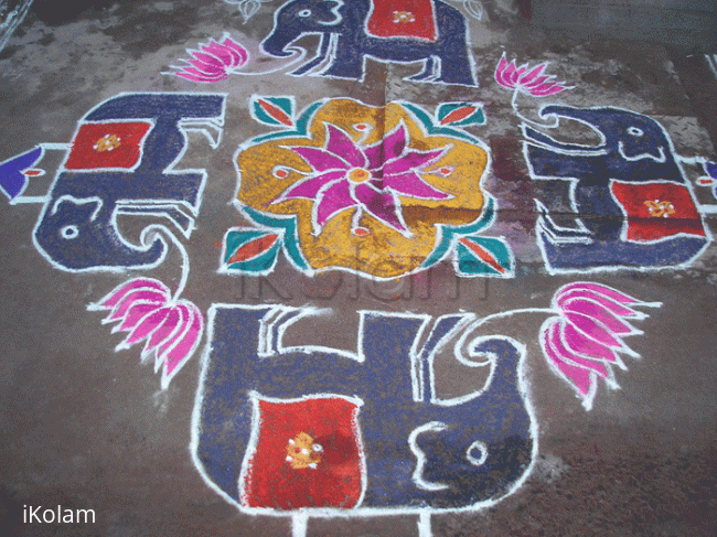 Rangoli: elephants