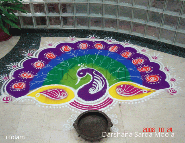 Rangoli: Peacock rangoli for Diwali