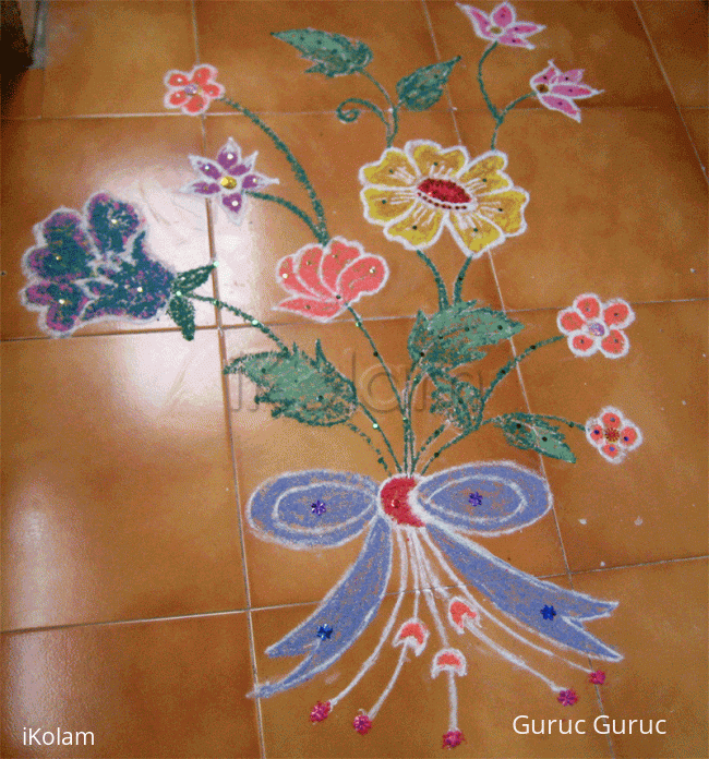 Rangoli: Flower bunch