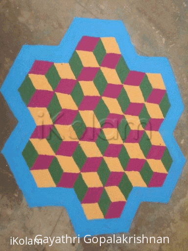 Rangoli: 3D Klolam with dots