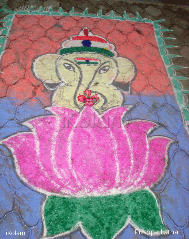 Rangoli: Patriotic Ganesha