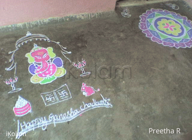 Rangoli: Ganesha and rangoli