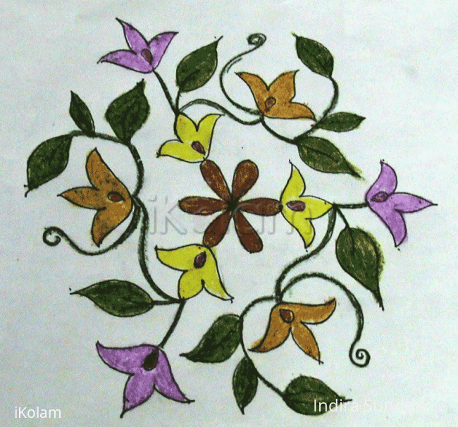 Rangoli: Lily flowers