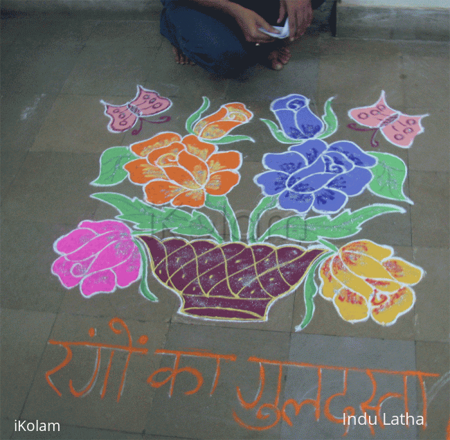 Rangoli: Flower basket