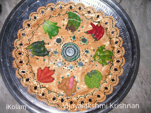 Rangoli: Kaikari Thattu : Vege- platter 