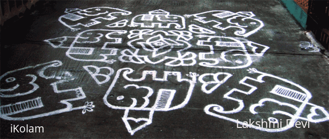 Rangoli: Elephants Kolam