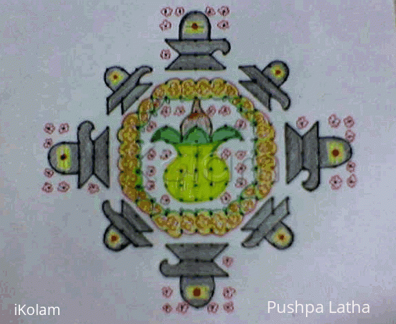 Rangoli: Lingam with Kalash