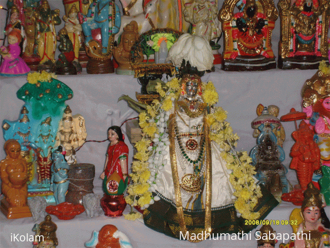 Rangoli: GODDESS IN KALASA AT GOLU