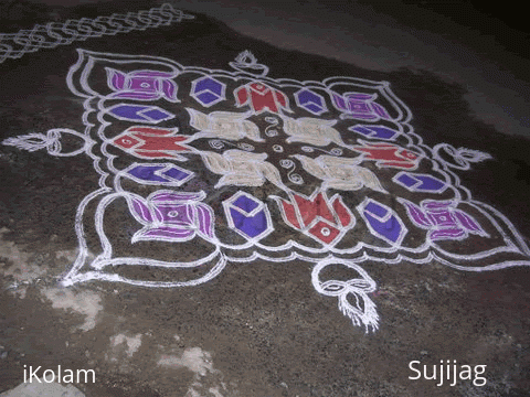 Rangoli: Fishes and flowers