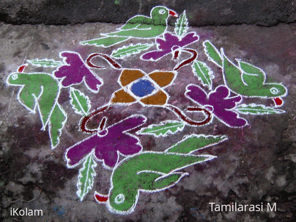 Rangoli: Parrots