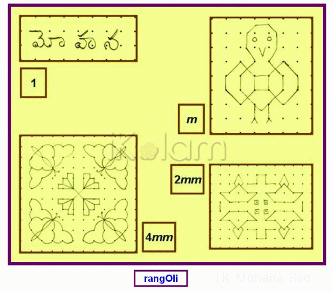 Rangoli: Plane groups -  1  m  2mm   4mm