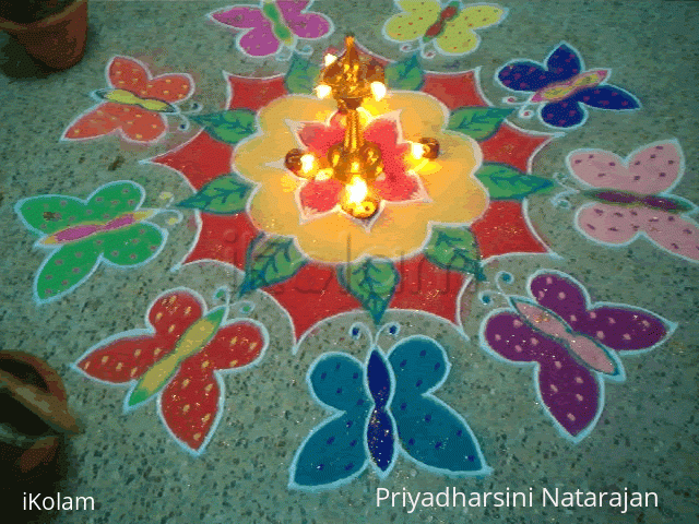 Rangoli: Butterfly kolam