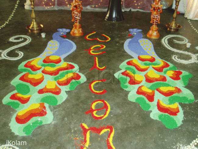 Rangoli: Pair of Peacocks