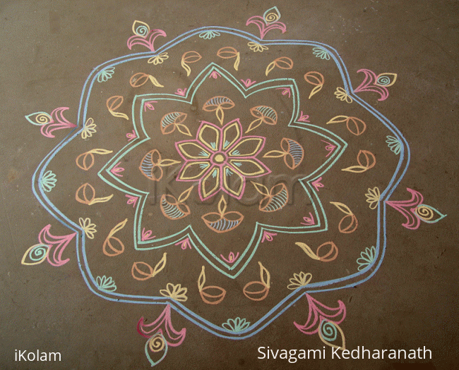 Rangoli: Rangoli with lamps