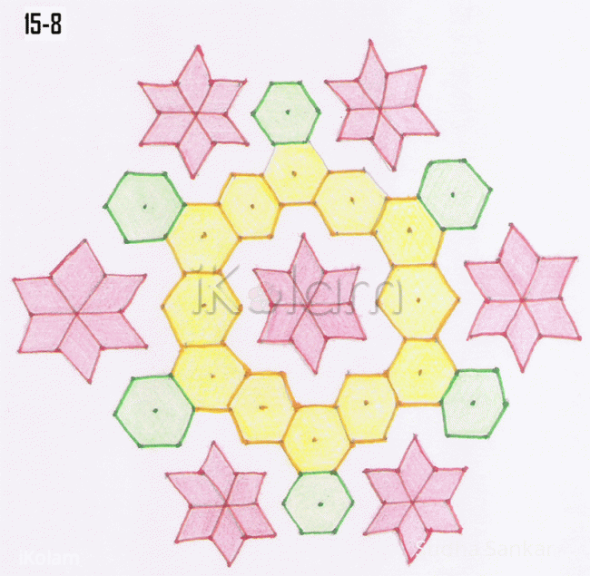 Rangoli: Stars and hexagons