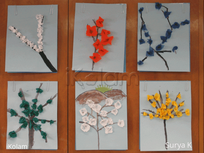 Rangoli: Tissue flowers