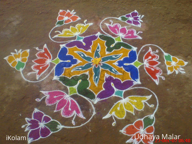 Rangoli: Trilobed lilies