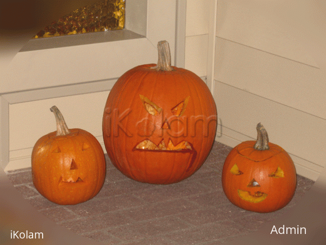 Rangoli: Trio of Jack-o-lanterns