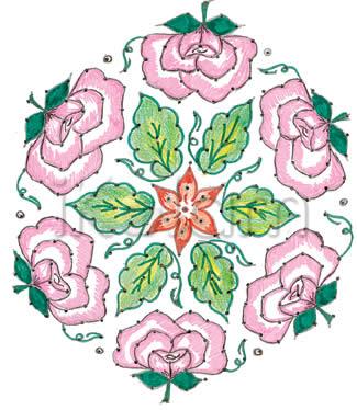 Rangoli: pink roses