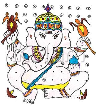 Rangoli: Lord Ganesh with modaka