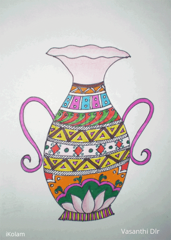 Rangoli: Flower vase