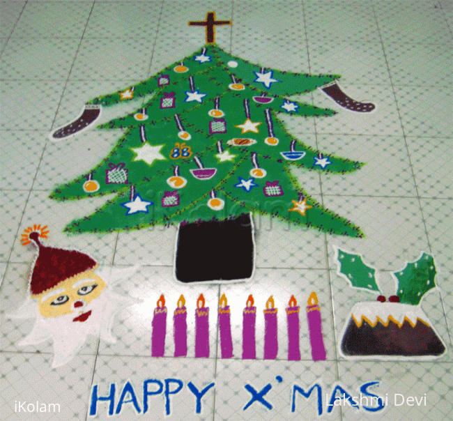 Rangoli: X' MAS Rangoli Tree