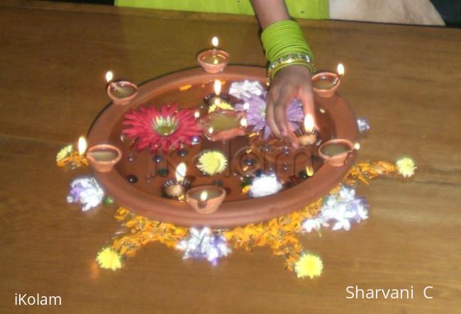 Rangoli: Diwali lamp (sharu)