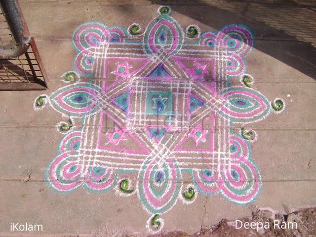 Rangoli: pink and blue fusion