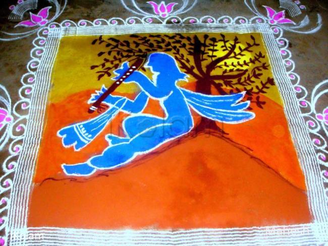 Rangoli: krishna jeyanthi kolam