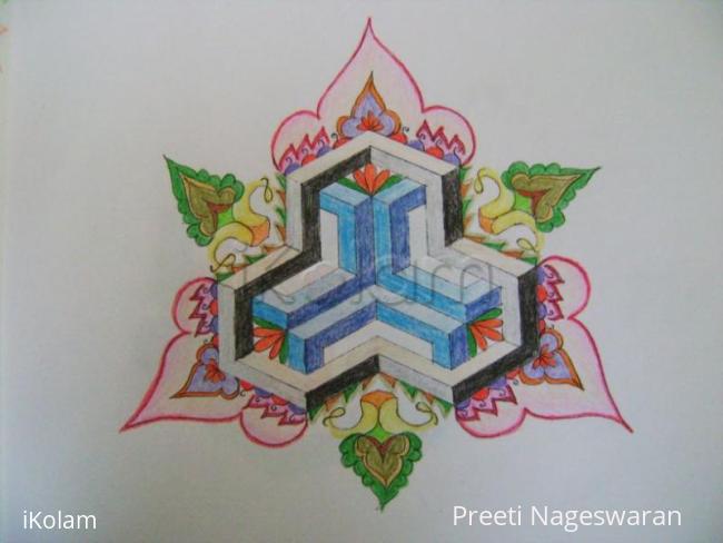 Rangoli: Variation of Geometric kolam 2