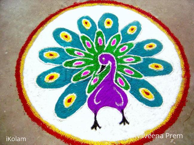 Rangoli: Free hand peacock