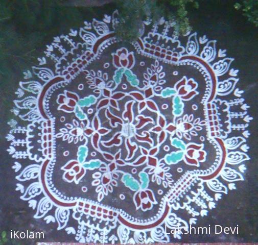 Rangoli: Flowers & leaves doily